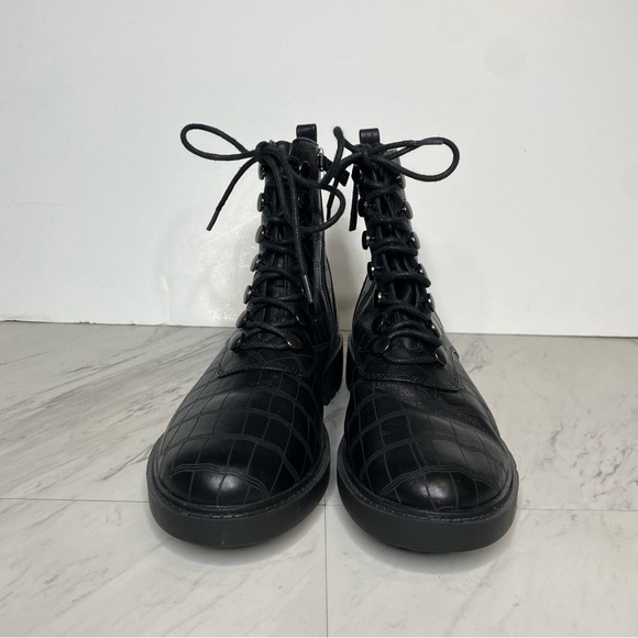 New! Paolo Trinity Black Crocodile Lace Up Bootie 8 1/2 M - Picture 2 of 14